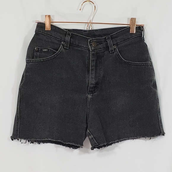 Lee Pants - Lee Vintage Raw Edge Faded Black High Waist Short